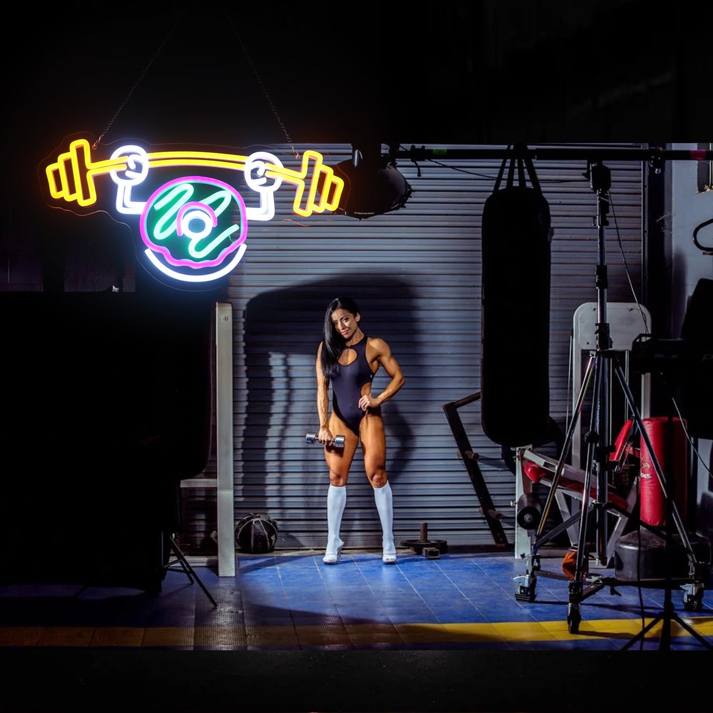 Donut Weightlifting Neon Sign Donut Does Gym Decor Neon Light Custom Neon Sign  Gym Donut Funny Neon Sign For Bedroom Game Room Nursery Room Decor  Donut Art Led Light Christmas Birthday Gift