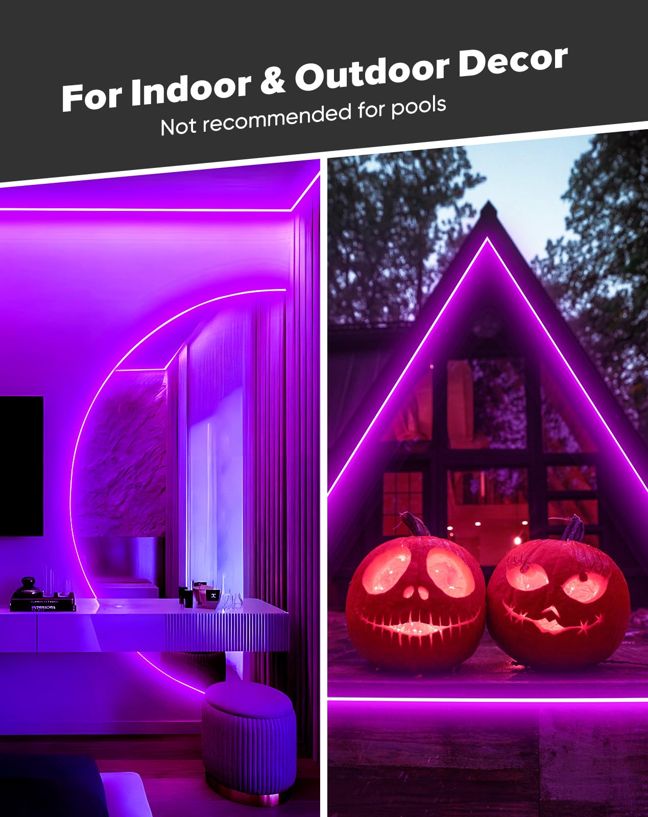 Shine Decor Cob Led Rope Light Ac 120V  800Lm Ultra Bright  Ip65 Waterproof Cold-Resistant Etl Neon Strip  No Driver Tape Lighting For Home Commercial 10X4.5Mm  Purple  32.8Ft