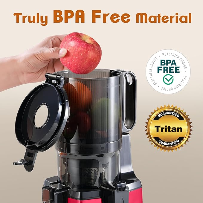 Fretta Cold Press Juicer, Juicer Machines Vegetable and Fruits,5.3'' Wide Self-Feeding Chute,Slow Juicer,Nut Milk Maker Machine, Smoothie Maker,Juice Extractor with Reverse Function,BPA-Free,250W