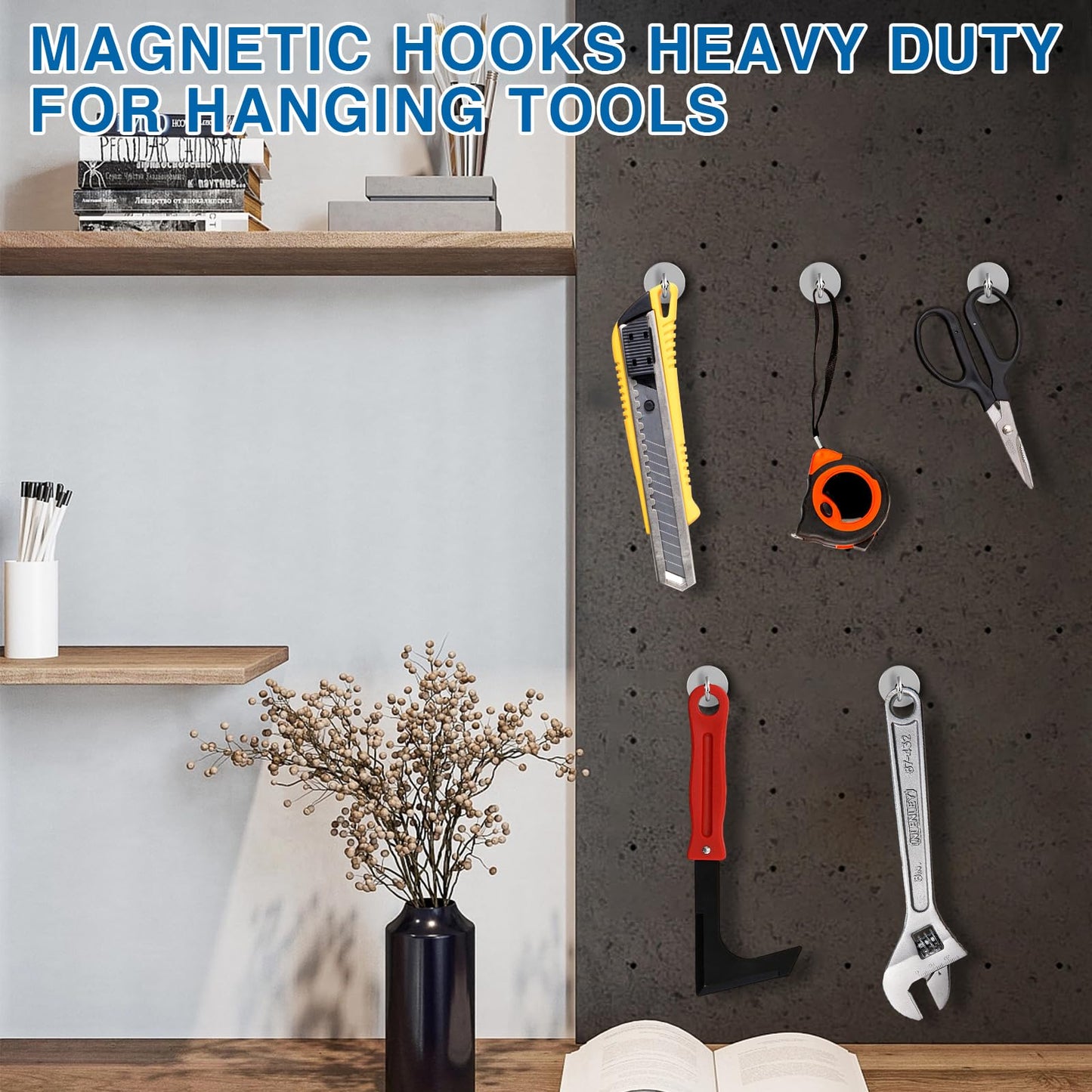 LOVIMAG Strong Magnetic Hooks, 120LBS Magnet Hooks for Cruise Cabin, Super Powerful Neodymium Magents for Cruise Essentials Must Haves, Heavy Duty Magnets for Metal Door, Refrigerator,Ceiling - 6 Pcs