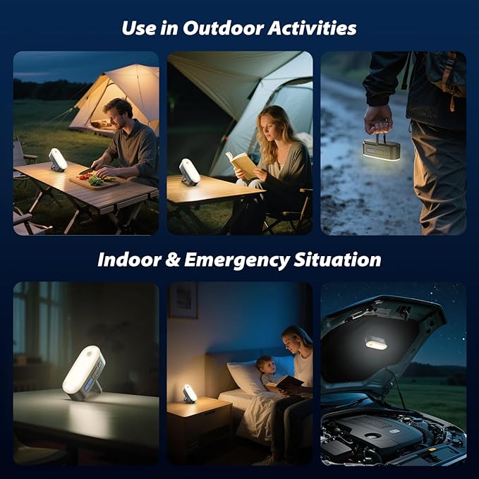 Motion Sensor Camping Lights,Rechargeable Camping Lantern, Portable Hanging Tent Lights,IPX5 Waterproof Emergency Light for Outdoor,SOS Mode Hurricane Power Outages,Magnet Work Light,2 Pack
