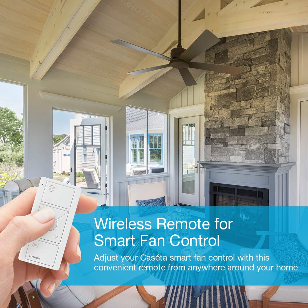 Lutron Pico Remote For Caseta Smart Fan Speed Control, 3 Button Control, For Table Top Or Wallmount Use, Pj2-3Brl-Gwh-F01, White