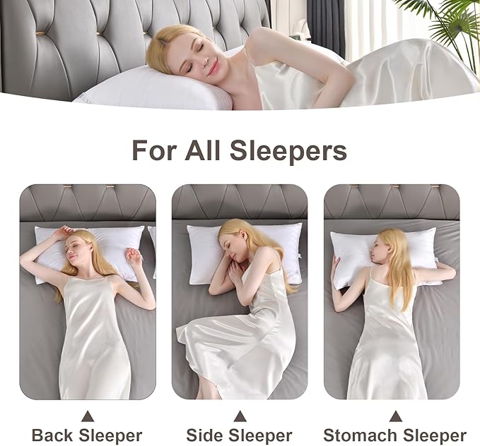 Cosmoluxe Bed Pillows for Sleeping 4 Pack, Hotel Collection Down Alternative Pillows Queen Size (20"x28") Set of 4 for Back, Stomach or Side Sleepers