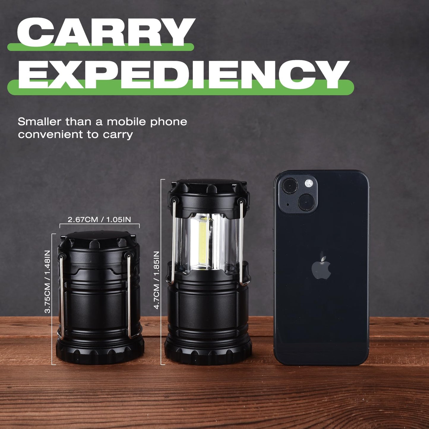 Kpkjoo Lantern Collapsible Camping Light, Super Bright Led, Battery Operated, Black, Model 5800, Ideal For Indoor & Outdoor Use