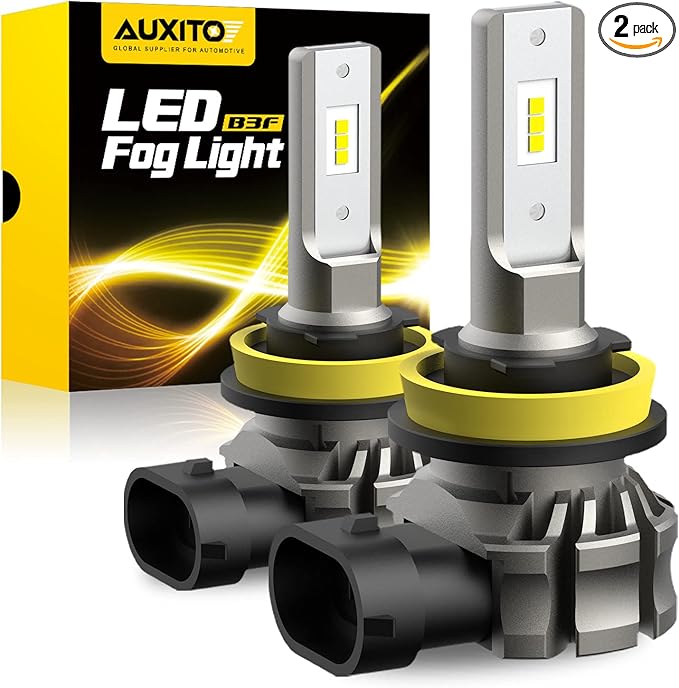 AUXITO H11/H8/H16 LED Fog Light Bulbs or DRL, 6000 Lumens 6500K Cool White Light, 300% Brightness, CSP LED Chips Fog Lamps...