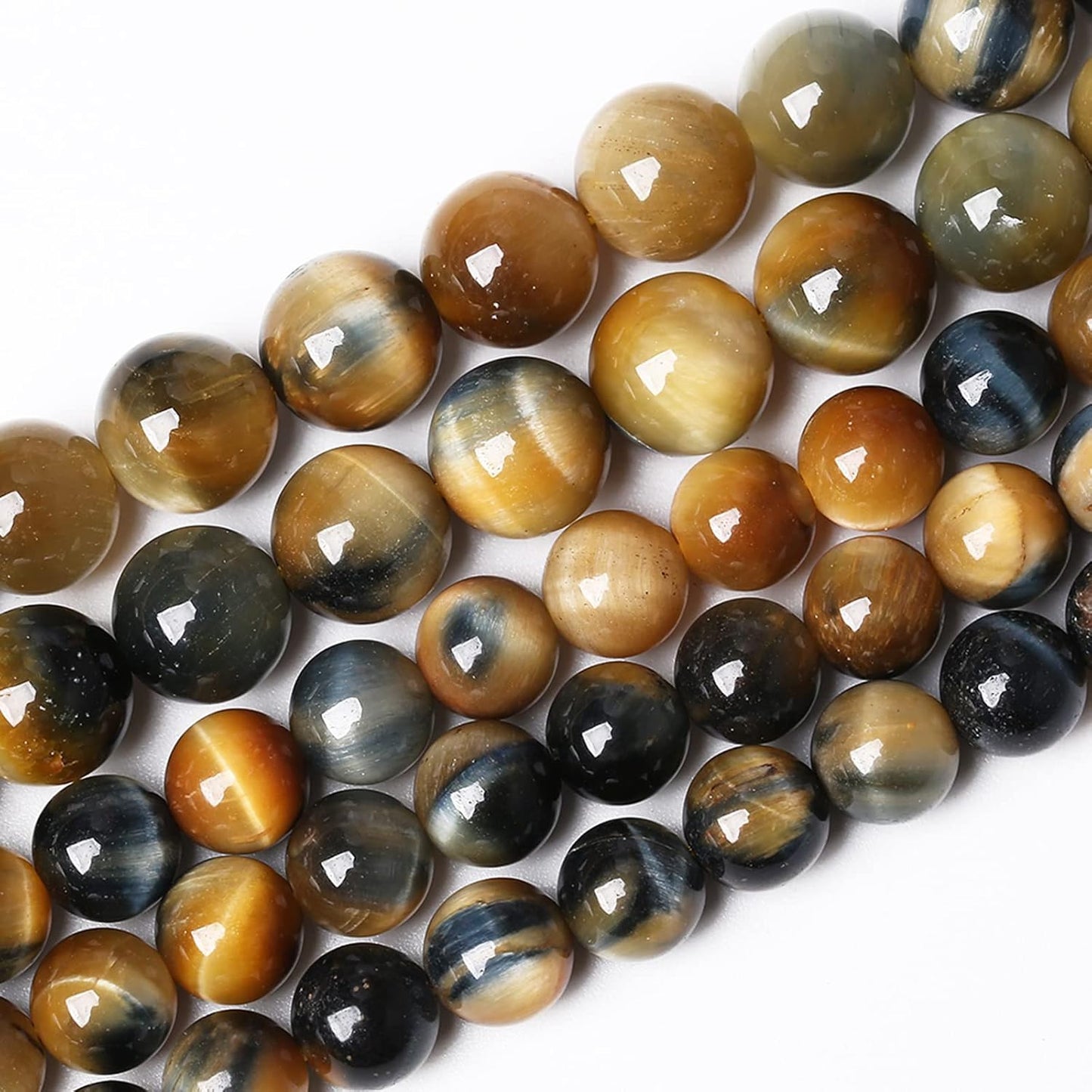 180Pcs 4mm AAAAA Tiger Eye Beads for Jewelry Making - Natural Stone Semi Precious Round Smooth Gemstones - Loose Spacer Beads - 32" 2 Strands
