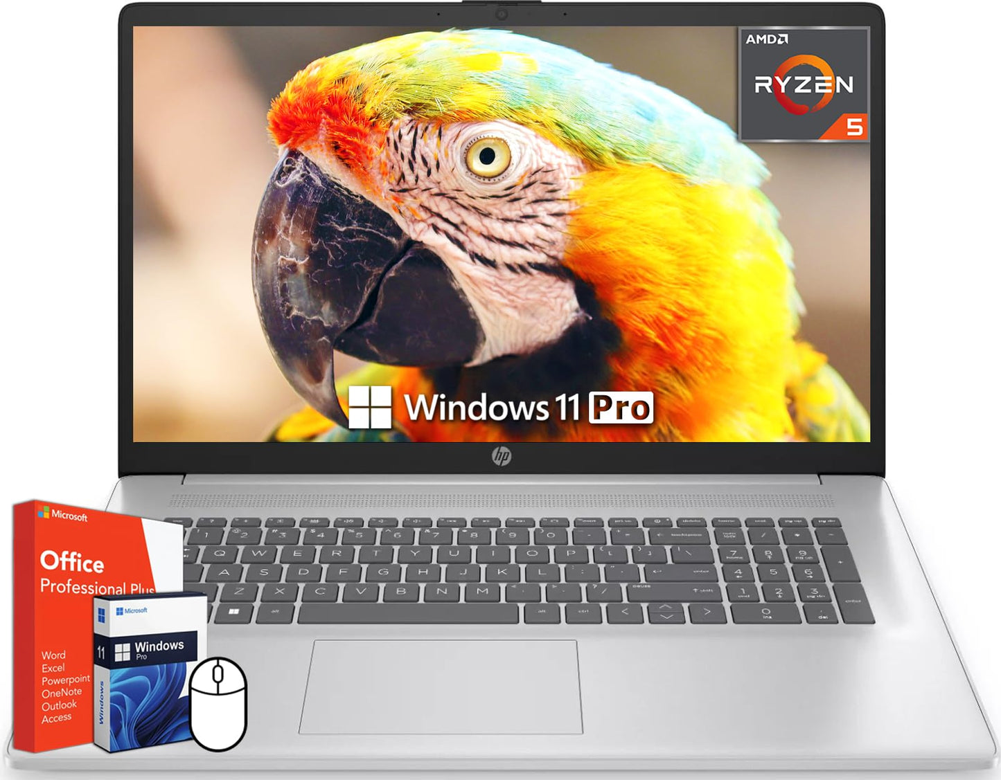 Hp 17 Inch Laptop, 17.3 Fhd Display, Amd Ryzen 5 7430U, 16 Gb Ram, 1 Tb Ssd, Amd Radeon Graphics, Long Battery Life, Anti-Glare,