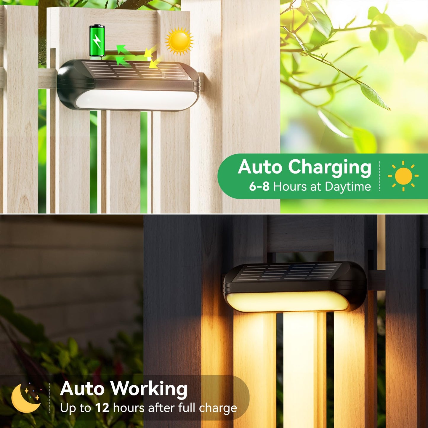 Ahaorigin Outdoor Solar Lights, 10 Pack Multi-Color & Warm White, Waterproof Solar Step Lights, Black, Model QF-226