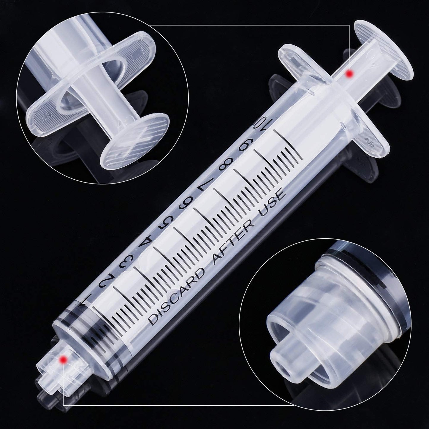 TecUnite 20 Pack Syringe, Plastic Curved Syringes for Epoxy Resin, Craft, Feeding Pets Animals, Oil or Glue Applicator