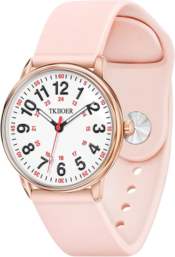 TKIIOER Nurse Watch for Nurse Medical Professionals Students Women Men, 50M Waterproof 12/24 Hour Military Time Luminous E...