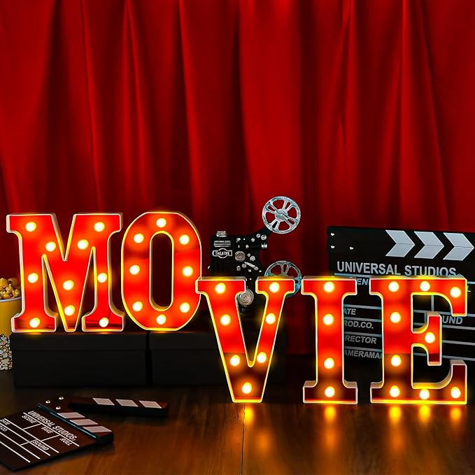 Yoiemivy LED Marquee Letters Light, Party Decoration Sign Silver Glitter Alphabet Shiny Light Up Alphabet Marquee Letter S...