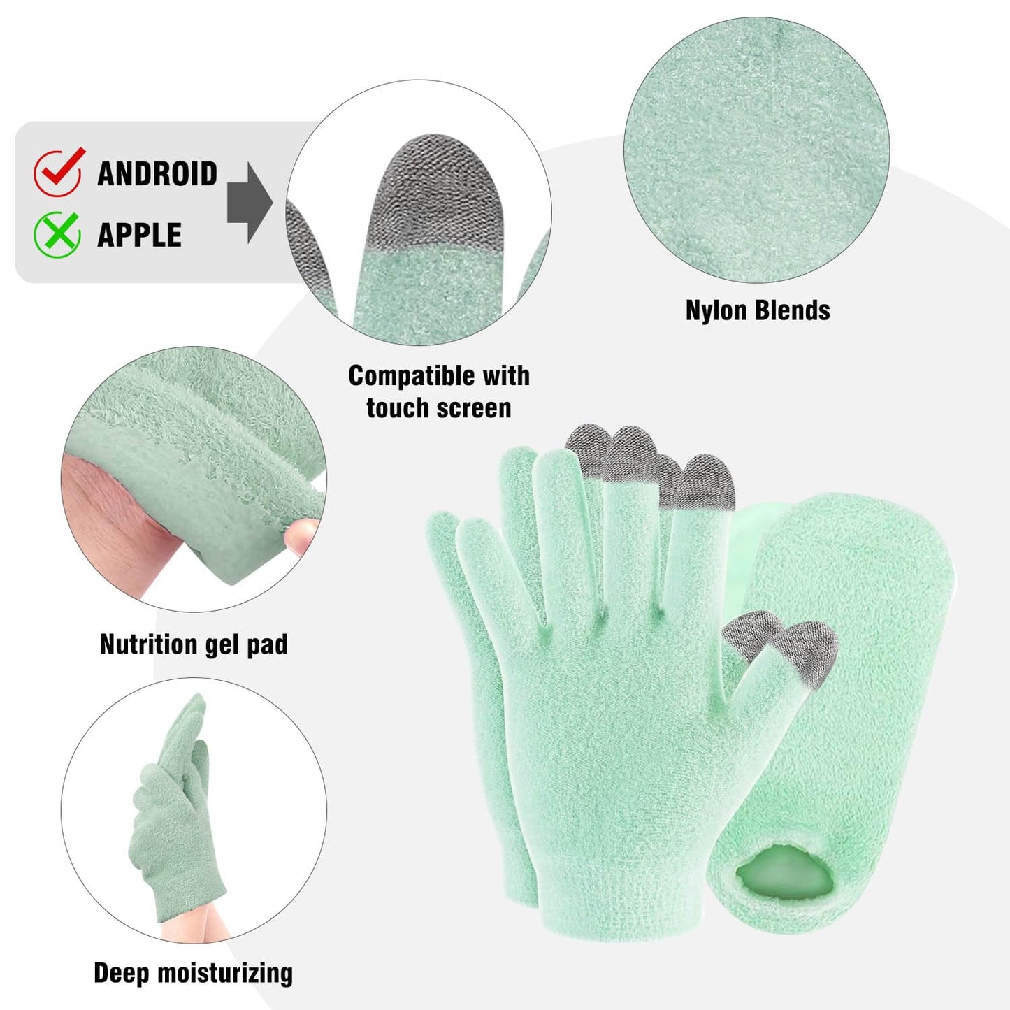 HATINXIA Moisturizing Socks and Gloves Set, Silicone Gel Socks for Cracked Heels & Dry Feet for Women, Spa Hydrating Gloves for
