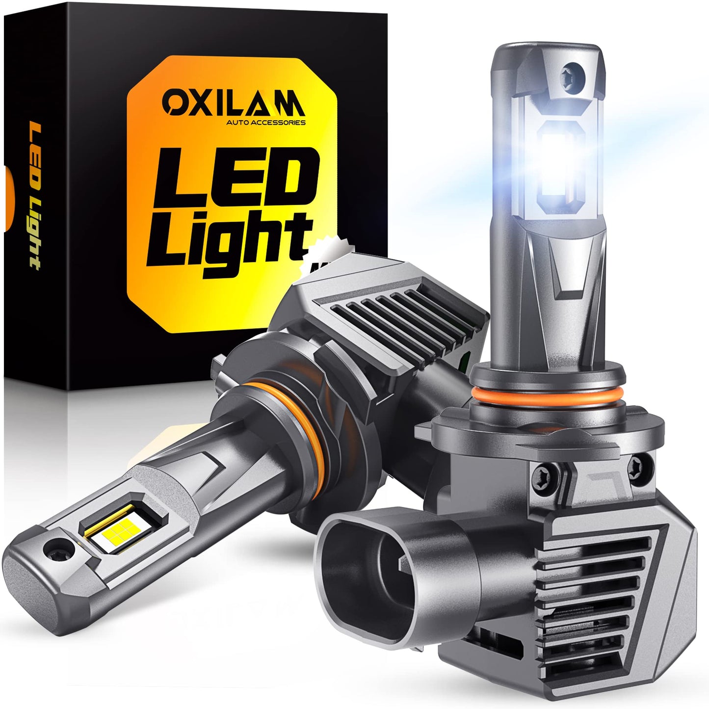 Oxilam 9005 Led Bulbs 900% Brighter 50000Lm White  3 Min Quick Install  70000H Lifespan  No Flicker  99% Compatibility