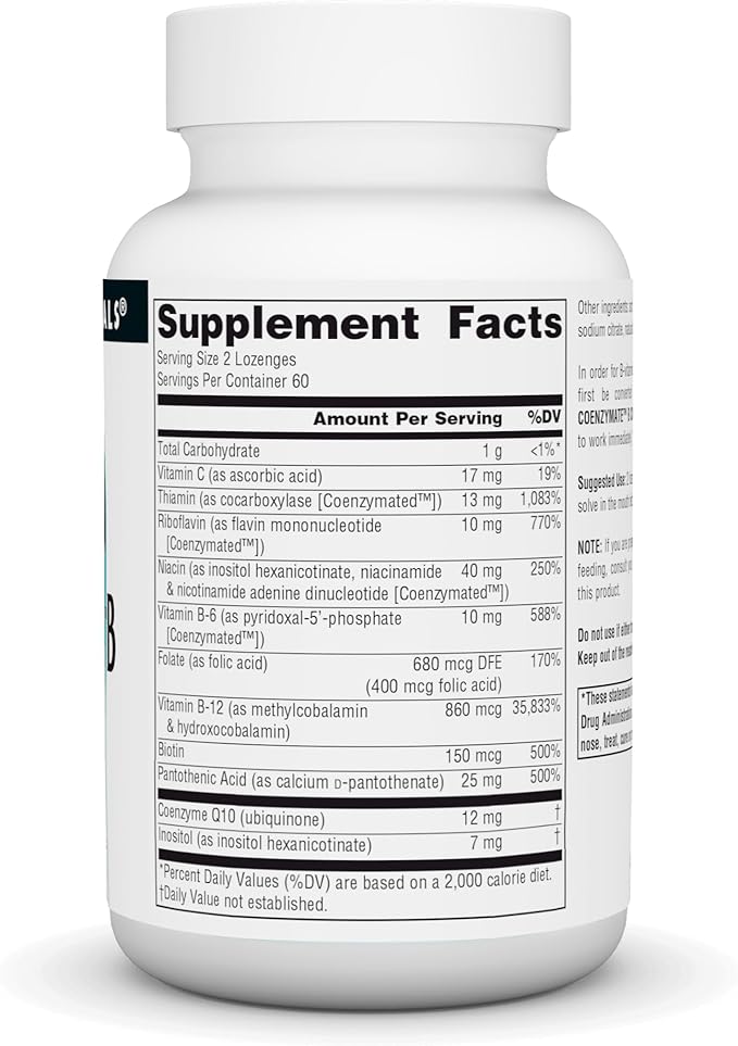 Source Naturals Coenzymate B Complex - Peppermint Flavor That Melts in Mouth - B Vitamins - 120 Lozenges