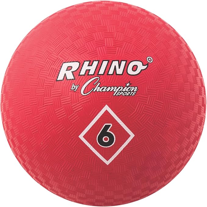 Champion Sports Playground Ball – High-Bounce 2-Ply Construction, Durable Red Ball for Throwing, Catching & Kicking - Mult...