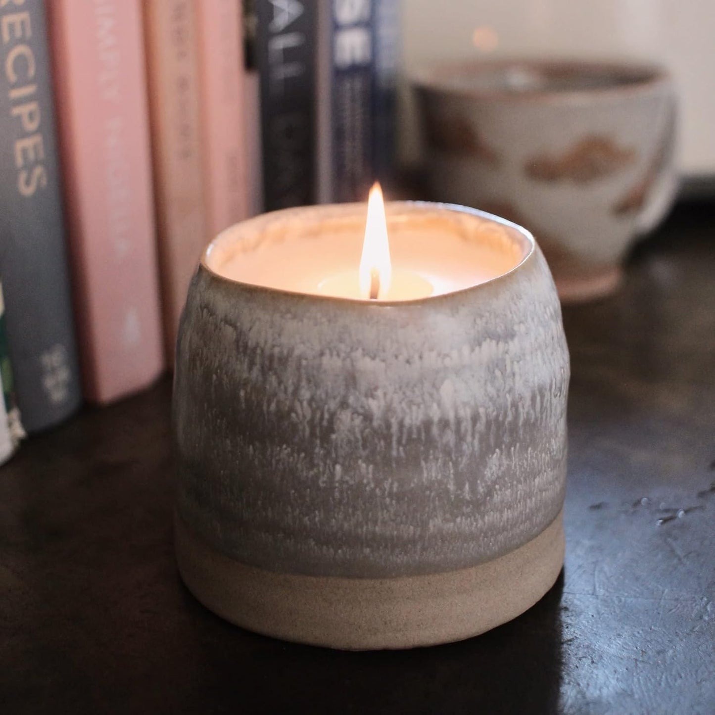 The Growing Candle, Lemongrass Scented, 10oz Ceramic Pot, Single Wick Aromatherapy Candles, 100% Soy for Women and Men, Greta