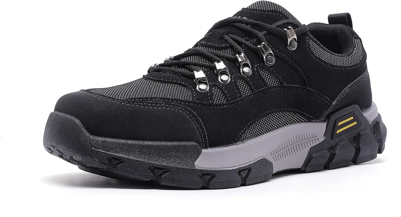 AMAPO Hiking Shoes for Men, Lightweight Breathable Outdoor Trekking and Trail Sneakers Medium and Wide Width