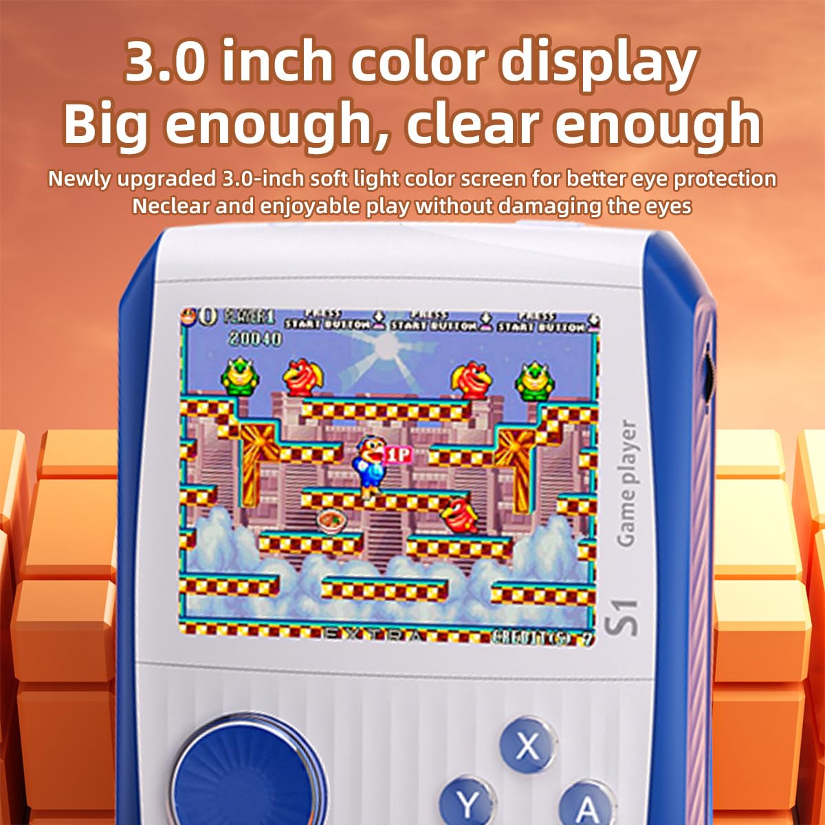 Portable Retro Mini Video Game Console with 666 Classical FC Games, 3.0" Color Screen, Birthday Gift for Boys, Girls and Adults (S1-White)