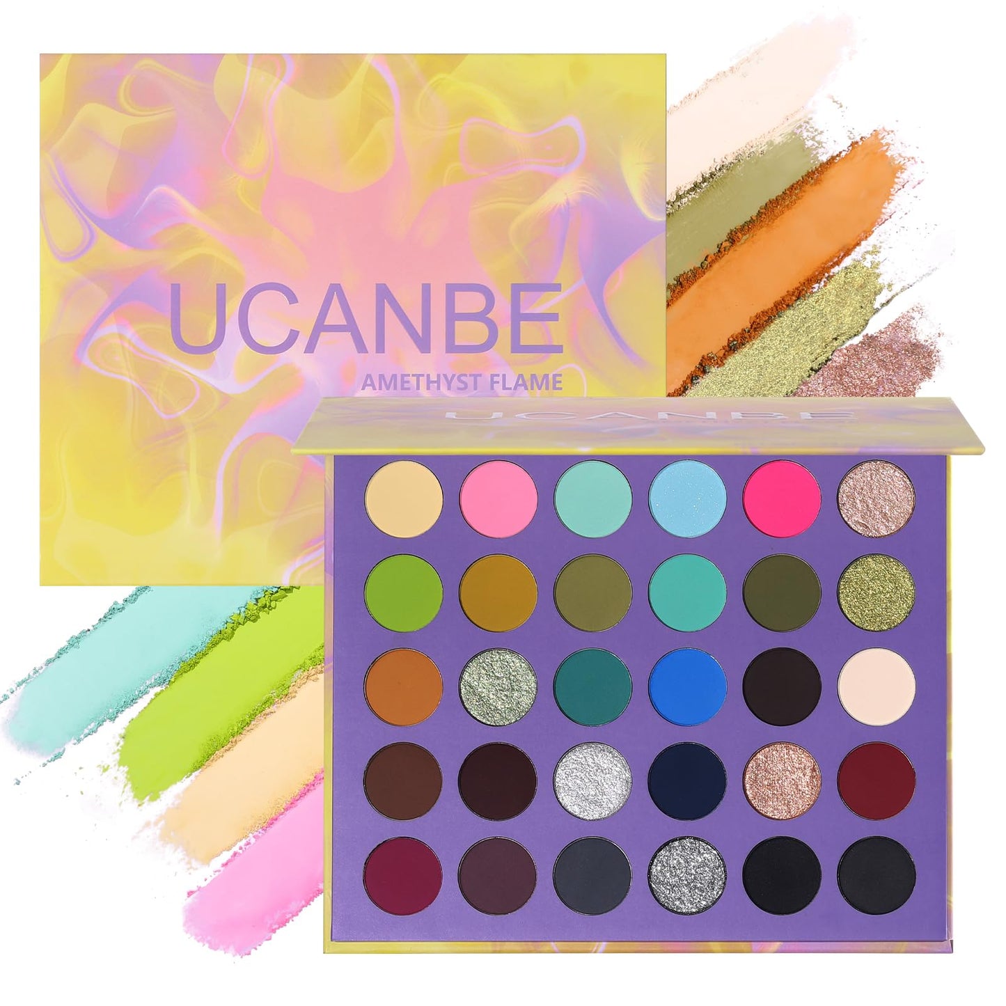 UCANBE 30 Colors Eyeshadow Makeup Palette - MACARON & Deep Neutral Tones - Matte Glitter Finishes - Highly Pigmented, Long-Lasti