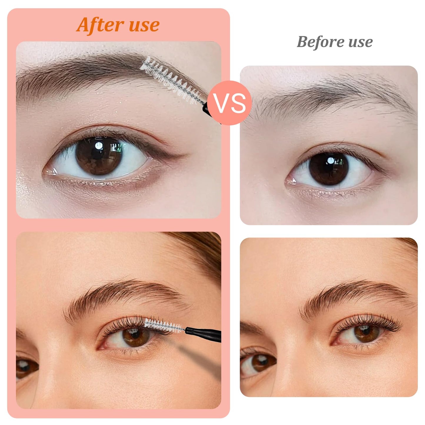 60PCS Micro Eyebrow Brush With Cap, Brow Lamination Brush Eyebrow Brush with Cap Eyebrow Spoolie Brush Portable Mini Spoolies fo