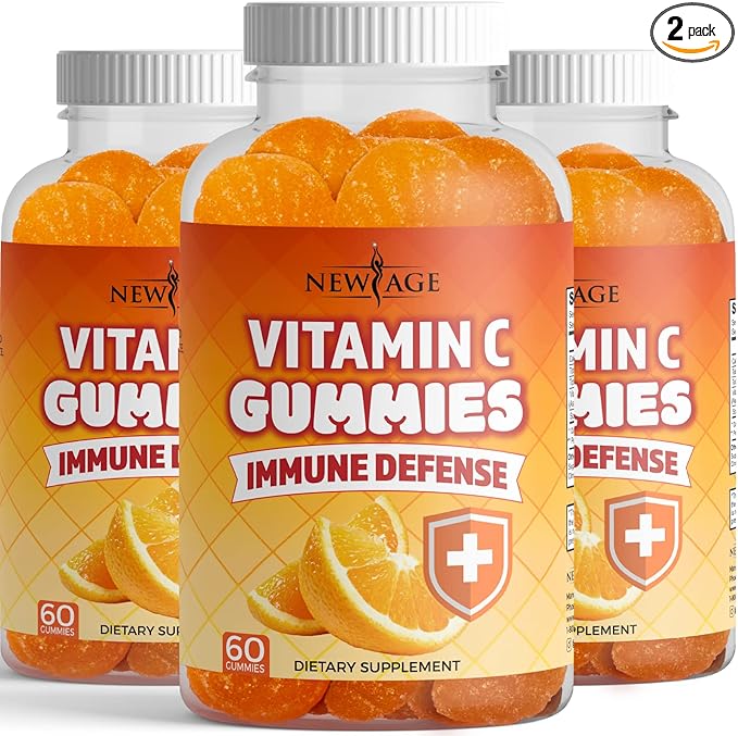 NEW AGE Vitamin C Gummies Orange Vitamin C Gummy - Supports Healthy Immune System - Vegetarian Without Gluten (180 Gummies)