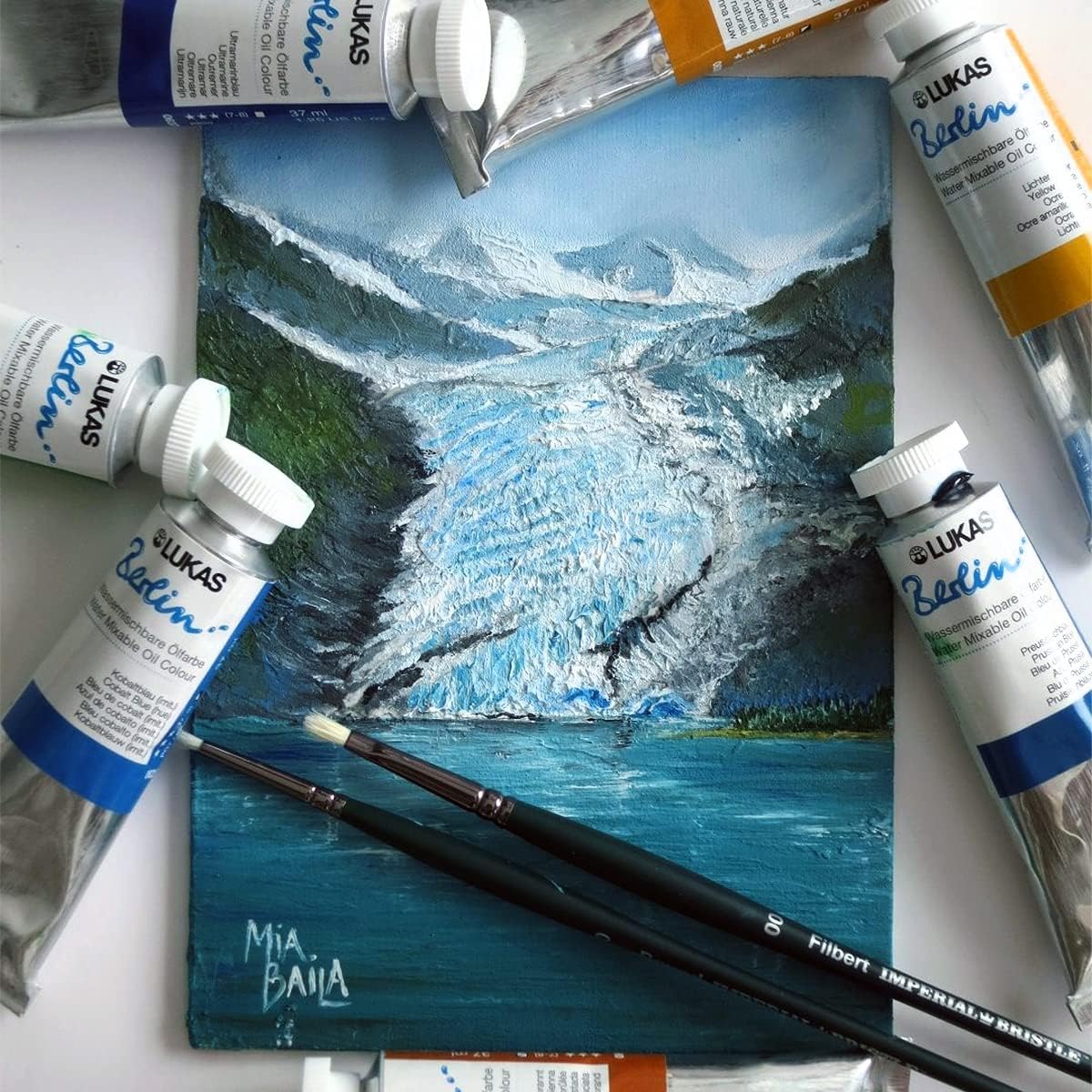 Lukas Water Mixable Oil Paint - Eco-Friendly, 37ml Reds Set of 6, Solvent-Free Artist Oil Paint with Lightfast Pigments and Beeswax for Smooth Consistency, Water Soluble, Quick-Drying