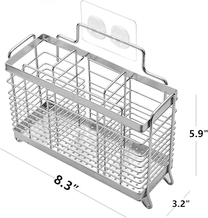 KESOL Utensil Holder Utensil Drying Rack Basket Holder with 3 Divided Compartments, Rust-Resistant
