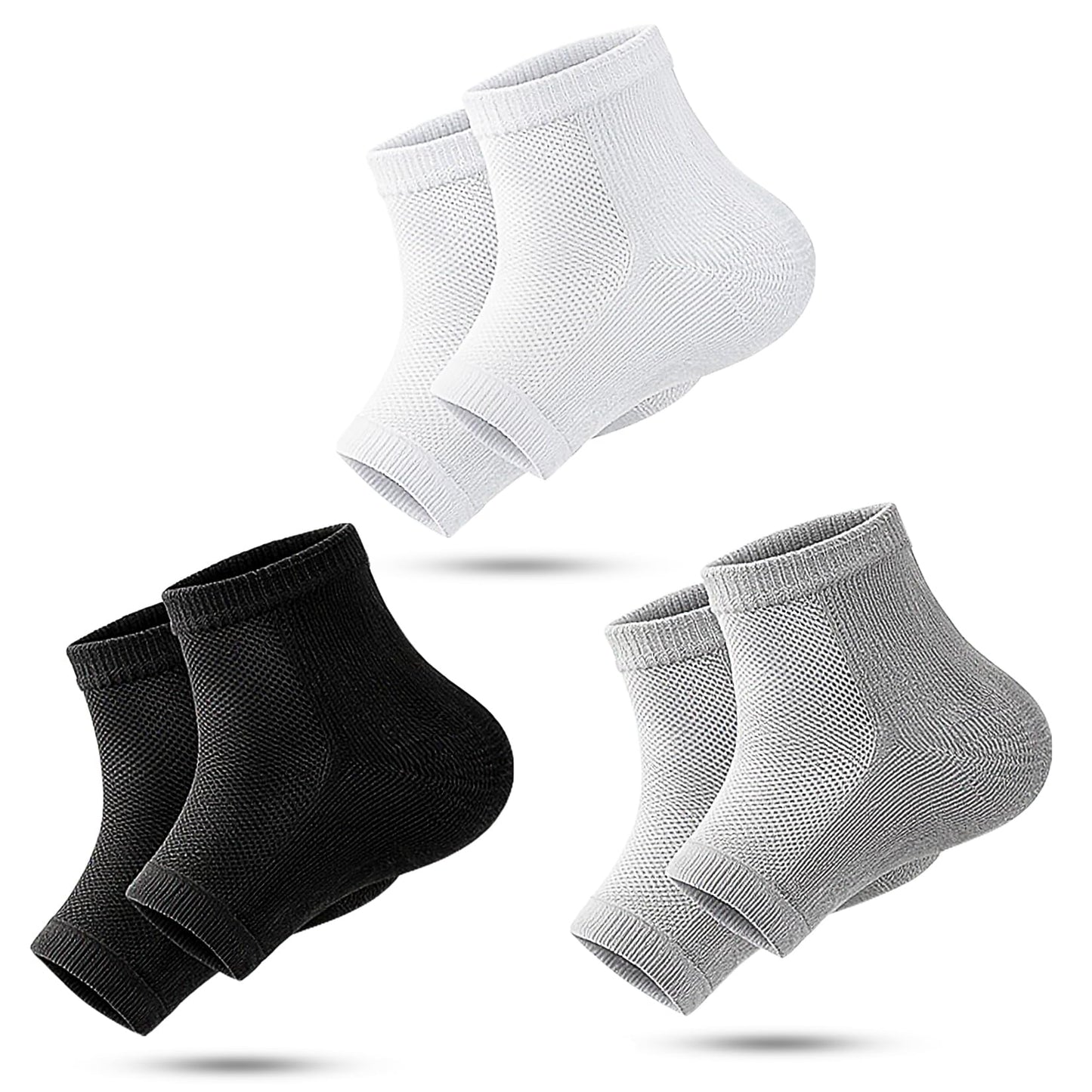 Moisturizing Socks,toeless Socks for Women for Dry Cracked Heel Treatment,Cracked Heel,msilicone Socks for Women (One Size-3 Pai