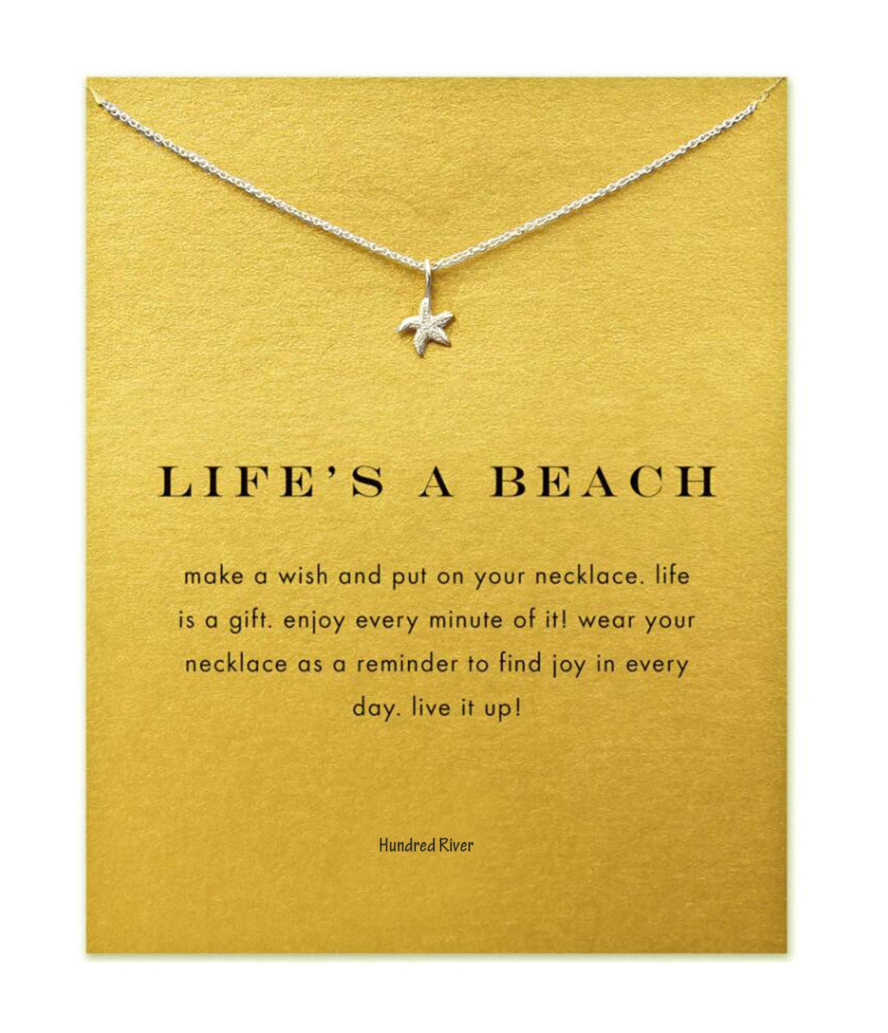 Hundred River Friendship Starfish Necklace with Message Card Gift Card (starfish s)