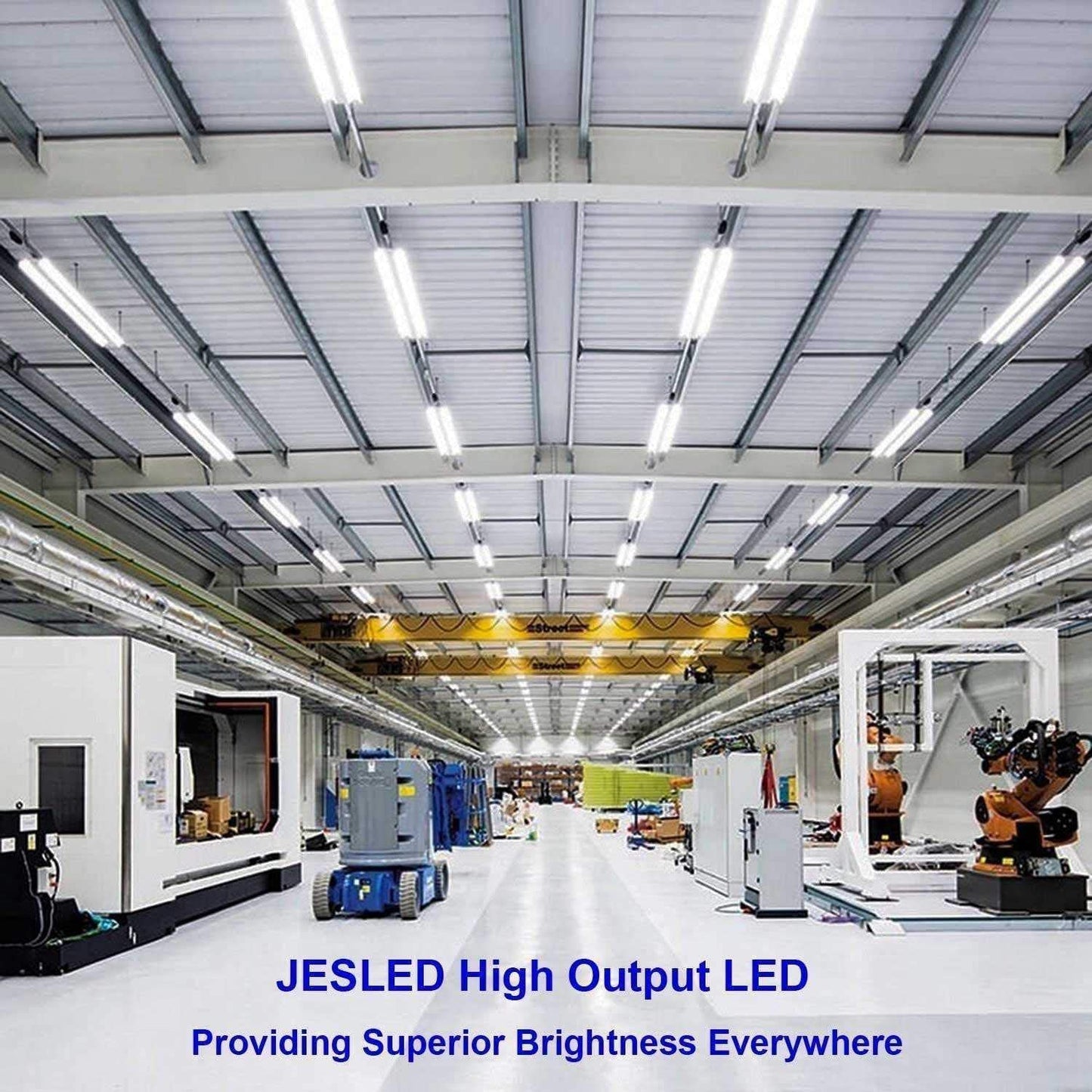 JESLED T8/T10/T12 LED Tube Light 50W 6000LM Daylight White 5000K 12-Pack FA8 Base Aluminum
