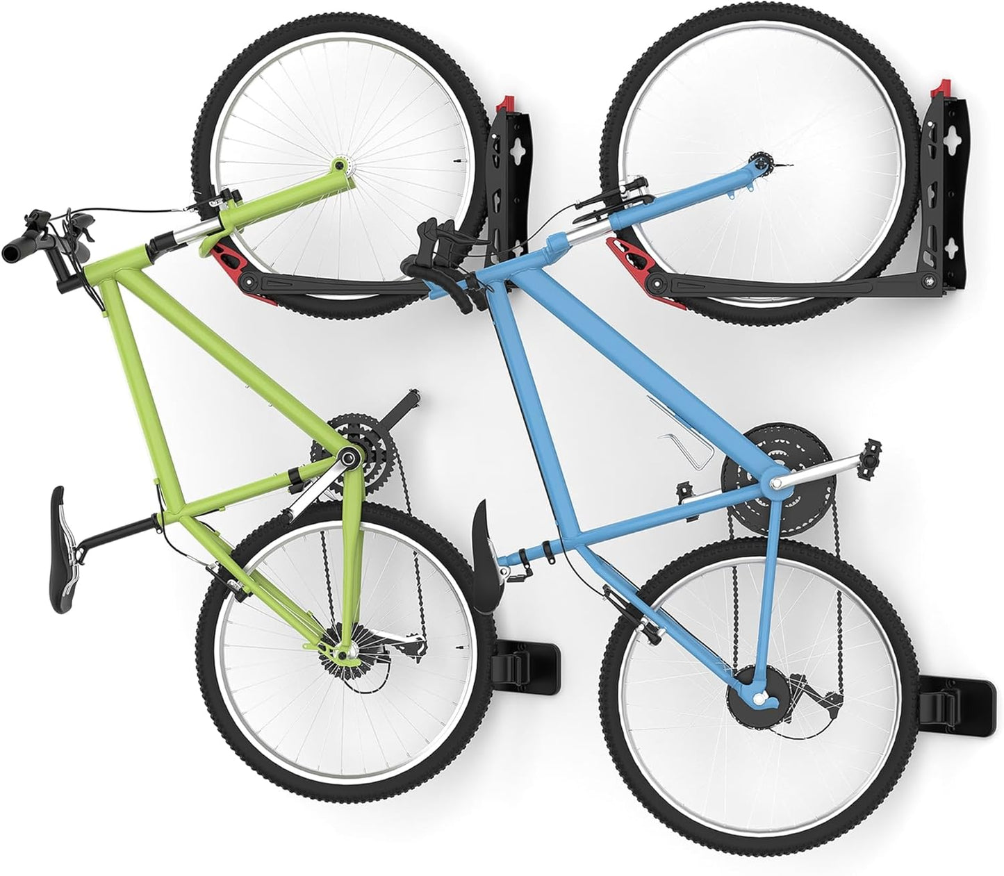 WALMANN BIKEPAL No Lifting Wall Mount Swivel Bike Rack, Vertical Bike Wall Hangers for Garage Space Saving Bike Storage Solution(2 Pack)