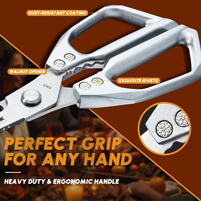 Huusk Kitchen Scissors and Potato Peelers Set, Multifunction Japanese Vegetable Peeler for Kitchen, Stainless Steel Cooking Shears with Fruit Peeler for Carrot, Veggie, Christmas Gifts for Women