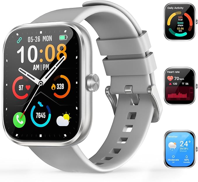 Smart Watch for Men Women, 1.83" HD Touchscreen Fitness Watch with Bluetooth Call & Message Notifications, 110+ Sport Mode...