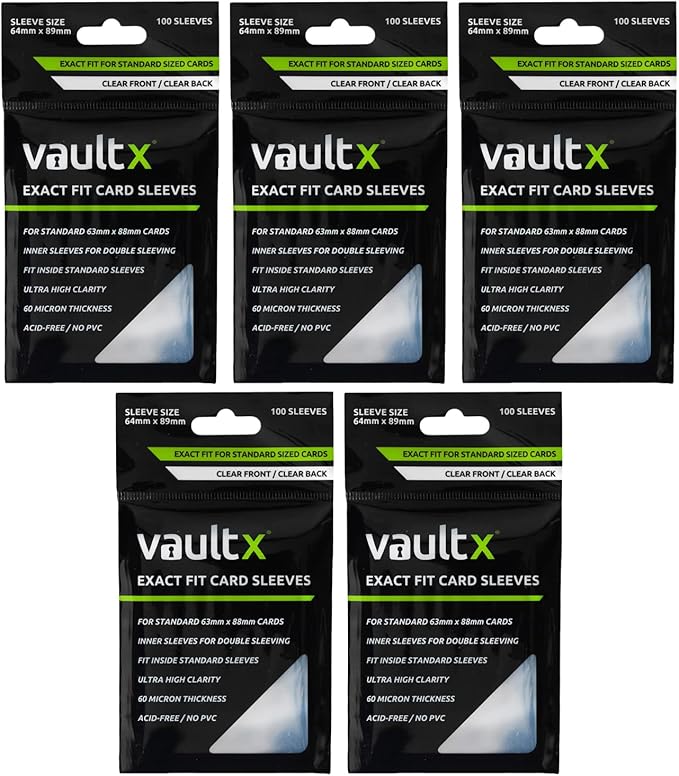 Vault X Exact Fit Trading Card Sleeves, Soft, High Clarity, Perfect Fit Inner Sleeves, Collectible Card Games, Sports, TCG...