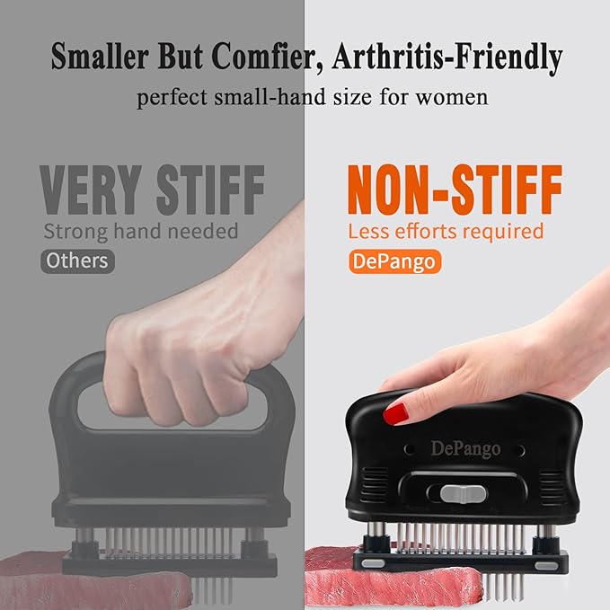 Meat Tenderizer, Meat Needle Tenderizer Tool with 48 Blades Stainless Steel, Take-Apart Steak for Cleaning, Handheld Meat & Poultry Tenderizing Tool for Beef/Pork/Chicken