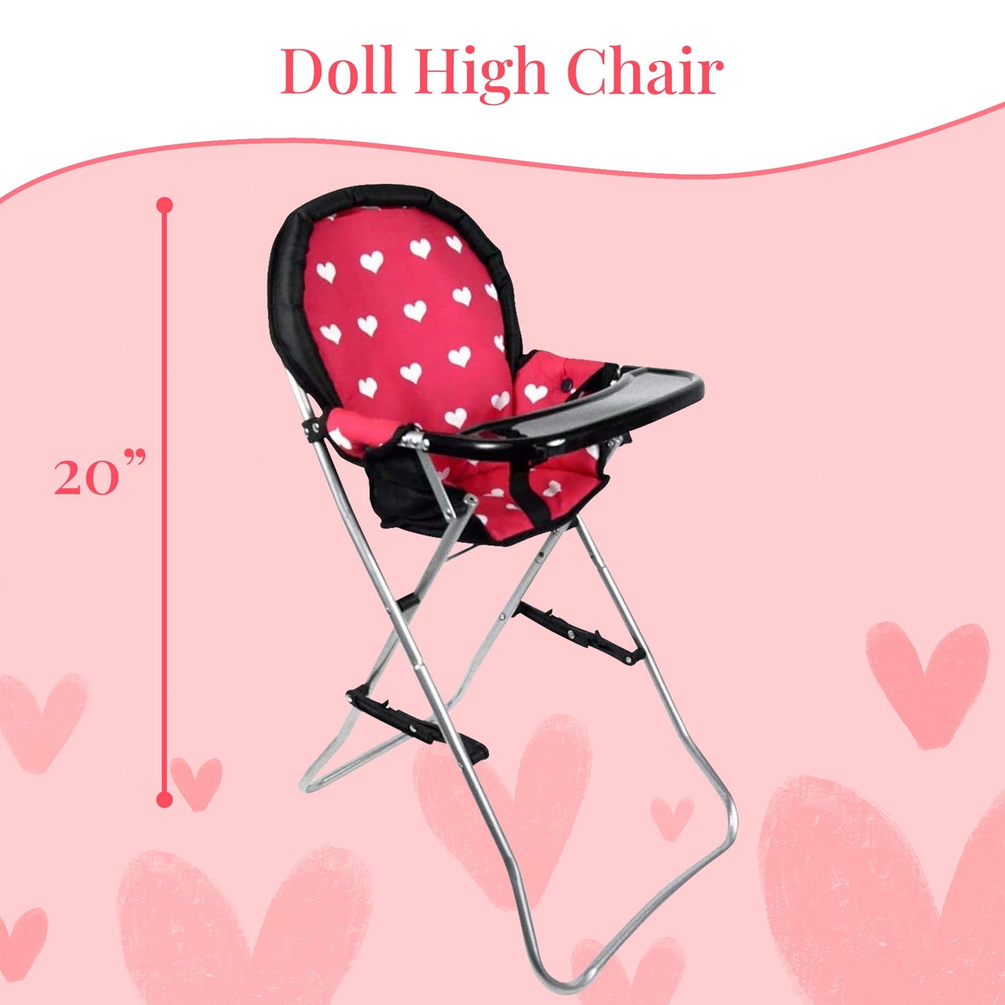 Mega Baby Doll Accessories Set, 3-1 Baby Doll Crib, Baby Doll High Chair & Bouncer Seat. 18 inch Doll Accessories with Doll Bed. 18" Dolls Furniture Play Stuff. Toys for Girls Ages 3-5,4-6,5-7,8-10