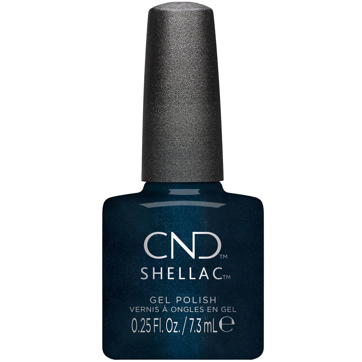 CND Shellac Gel Nail Polish, Long-lasting Nail Paint Color with Curve-hugging Brush, 131 Midnight swim, 0.25 fl oz