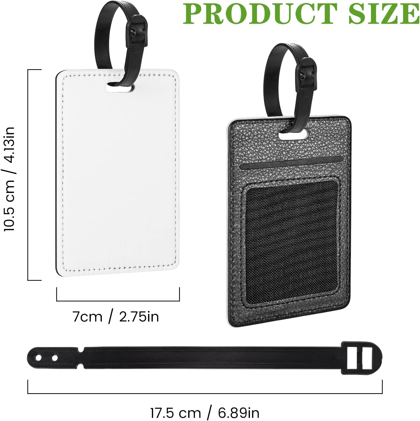 50 Packs Personalized Leather Luggage Tags for Suitcase, Custom Golf Bag Tag Travel Labels Name Identifiers with Strap for Women Men Customized Your Own Text Photo Logo