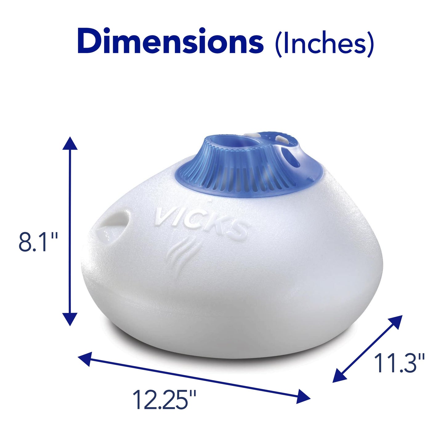 Vicks Warm Steam Vaporizer & Humidifier 1.5 Gallon Tank for Small and Medium Rooms, Night Light, Works with VapoPads and VapoSteam