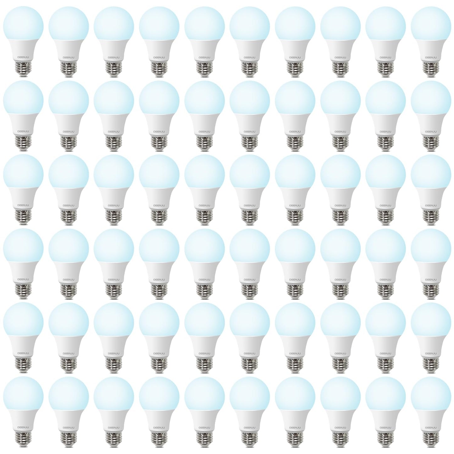 Degnju 60 Pack Led Light Bulbs 60 Watt Equivalent  A19 5000K Daylight  800 Lumens  E26 Base  Non-Dimmable  8 Watt Energy Efficient Led Bulbs For Home Lighting