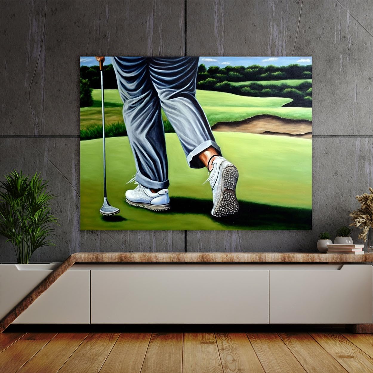 Sense Canvas Golf Scene 18 Canvas Art - Home Decor Wall Art Print Poster Painting Medium 24x18 / 0.75"