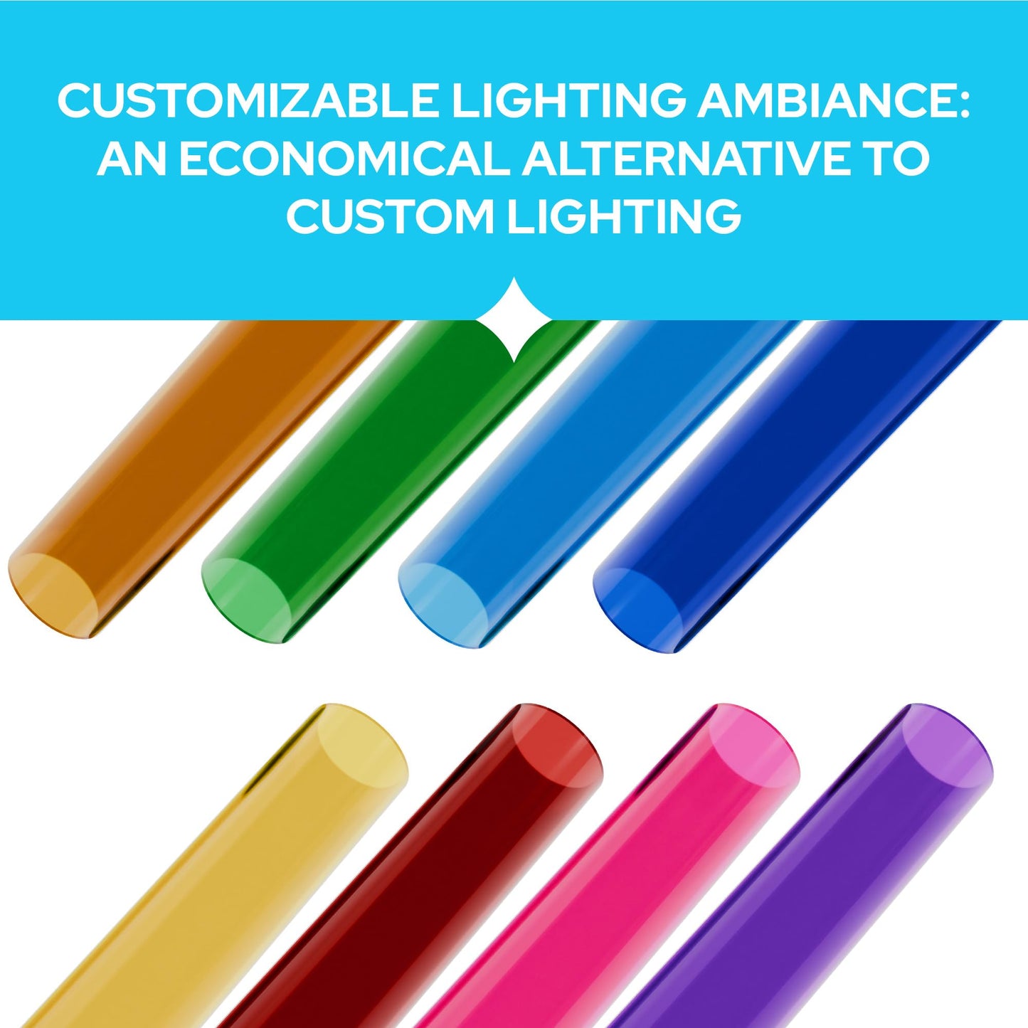 Kastlite T8 Led/Fluorescent Light Tube Guard With End Caps - 46-3/8 Lamp Diffuser Covers & Safety Sleeves  Ocean Color Protective Plastic Bulb Covering & Overhead Lighting Accessory  Pack Of 24
