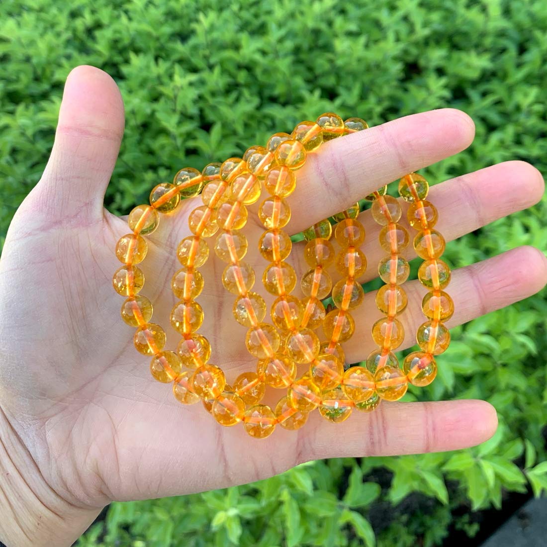 Adabele Real Natural Yellow Citrine Bracelet 8.5 inch Stretch Gemstone Beaded Bracelet Chakra Healing Crystal Stone Jewelry Wome