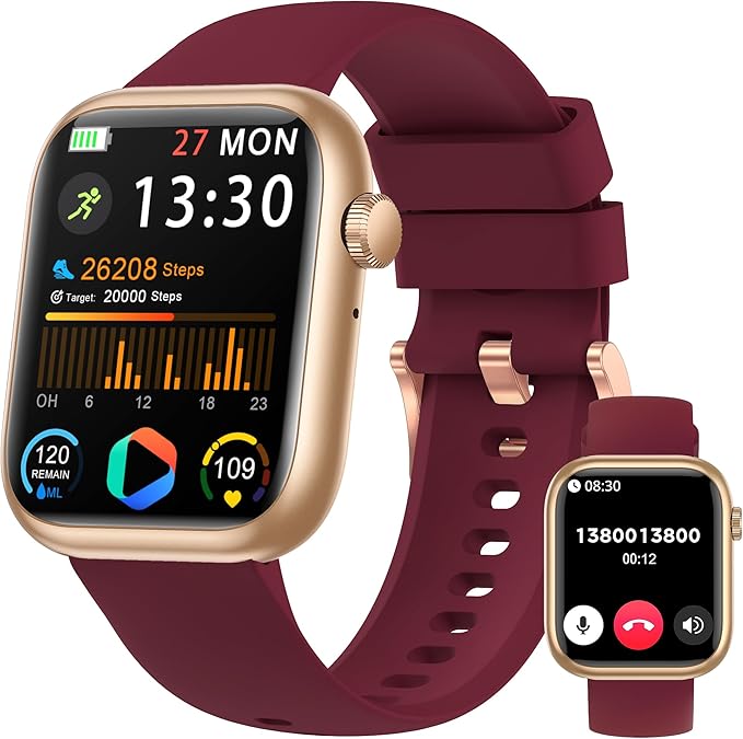 Smart Watch for Men Women(Answer/Make Call), 1.83" Fitness Watch with Heart Rate/Blood Pressure/Blood Oxygen, Pedometer, S...