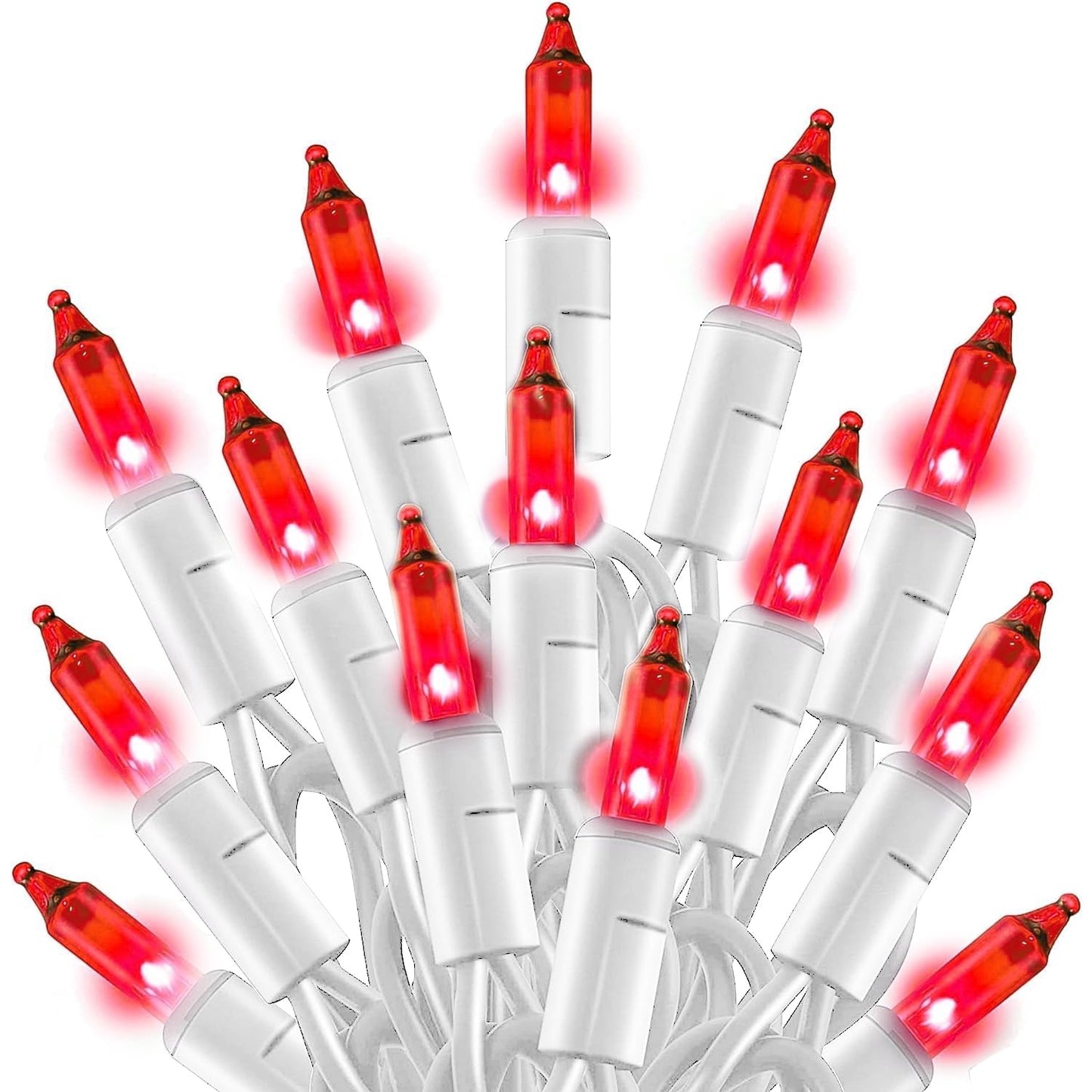 TW SHINE Christmas String Lights, 20FT, 100 Count, Incandescent, Waterproof, Red, Model ZF-100-2/SB