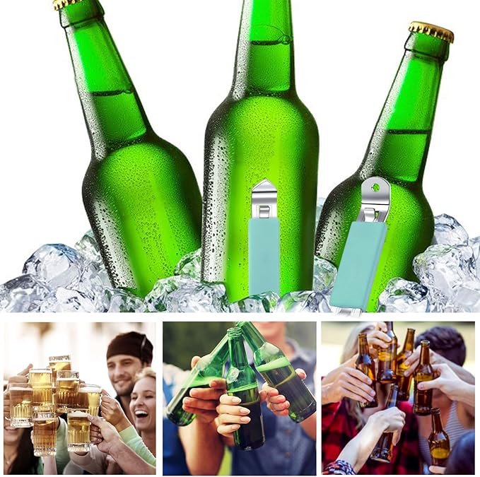 3 Pieces Magnetic Bottle Openers Can Opener Classic Beer Opener Stainless Steel Small Bottle Opener Can Tapper with Magnet for Camping and Traveling