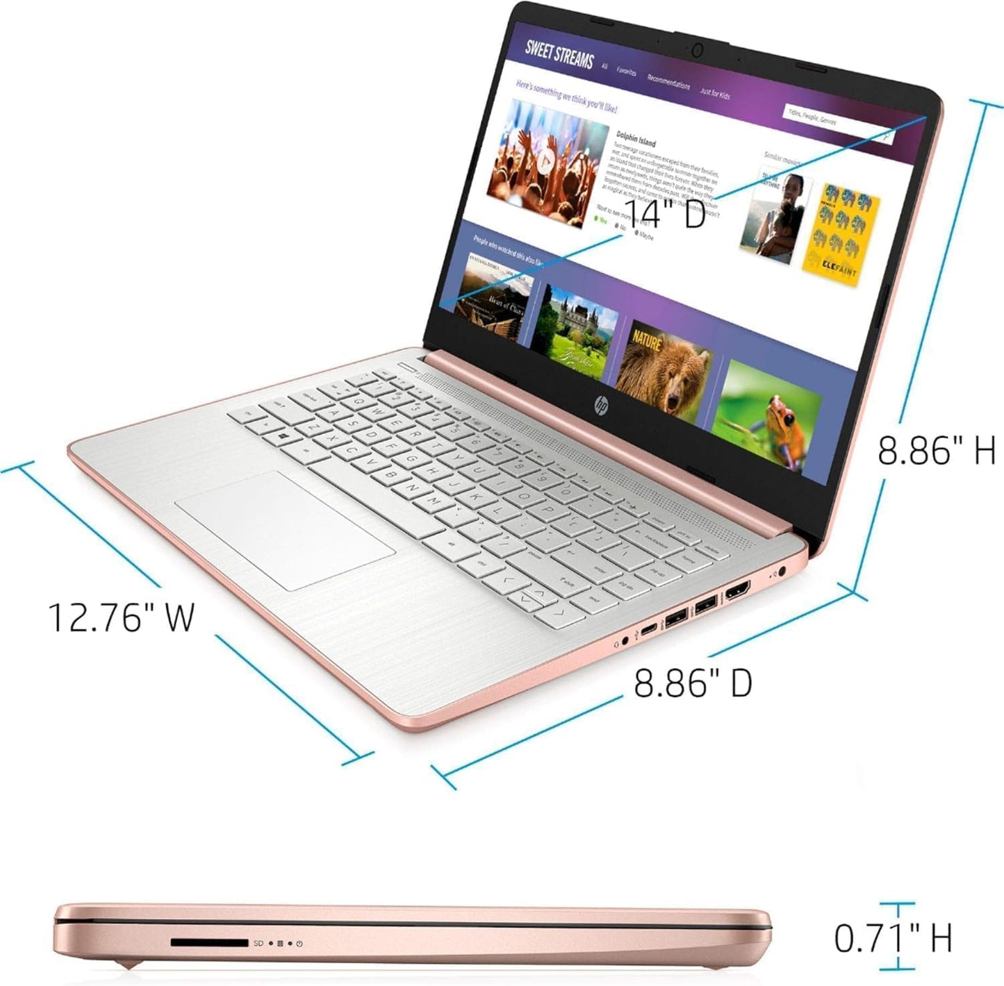Hp Flagship 14 Laptop With Free Ai-Powered Microsoft 365 | Bluetooth Earphones | 16Gb Ram | 512Gb External Drive & 64Gb Onboard