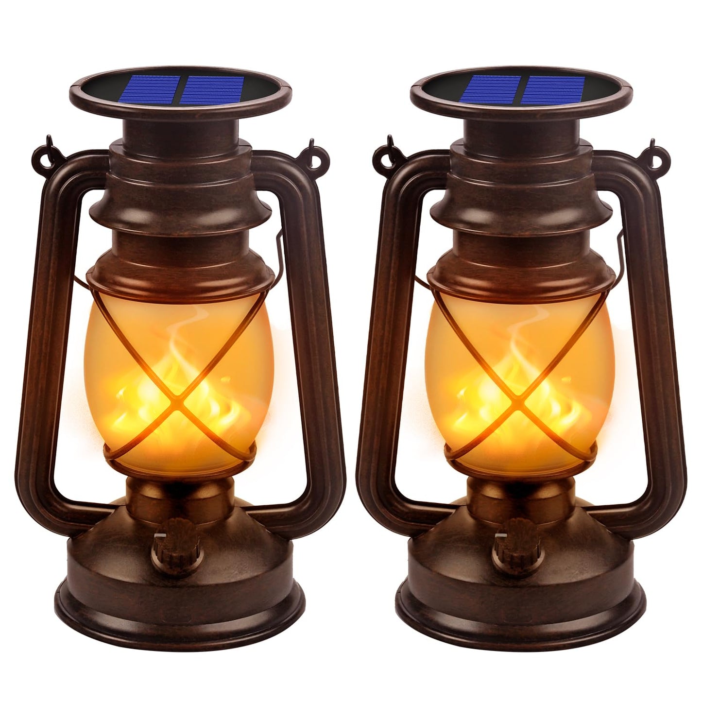 Marlrin Solar Lanterns - Outdoor Hanging Led Lights, Waterproof, 2 Pack, Bronze, Model Lvf-12-Ms-C, Perfect For Patio, Garden, And Yard Decor