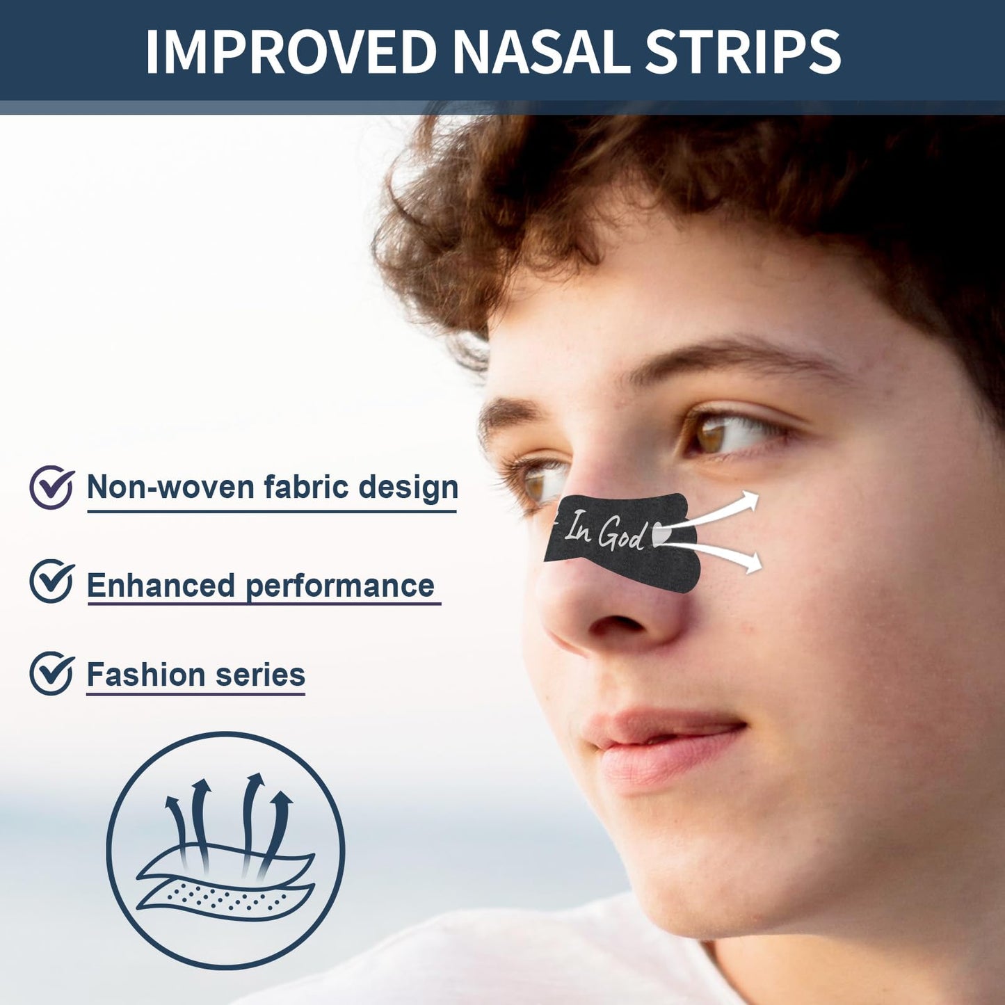 Nasal Strips for Snoring - Extra Strength Nose Strips for Breathing - Nose Tape for Sport, Work and Sleep - Anti Snoring Strips Help Stop Snoring(Black-32PCS)