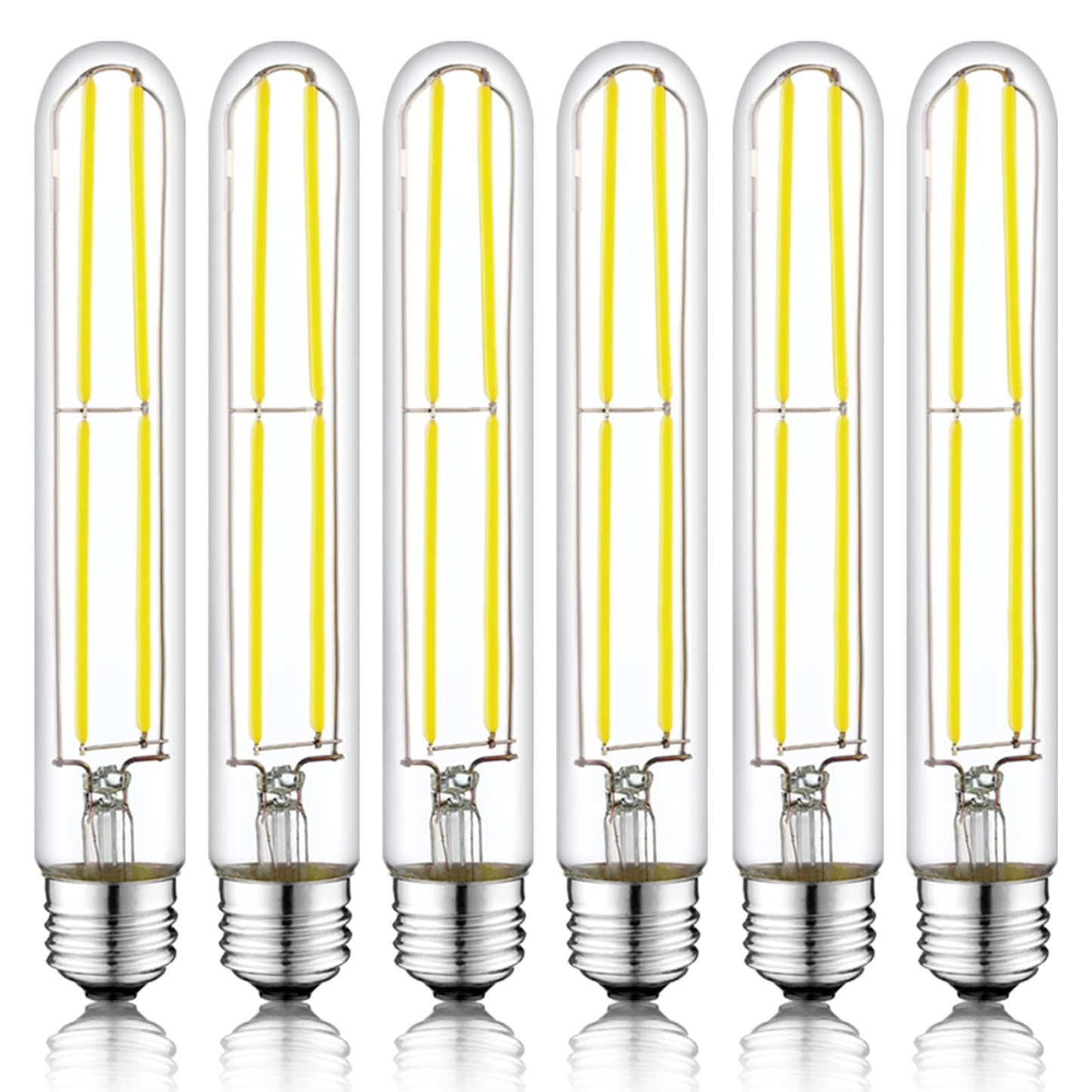 NOVELUX 7.3 Inch E26 LED Bulb, 60W Dimmable, 5000K Daylight, Glass, T10, 6 Pack